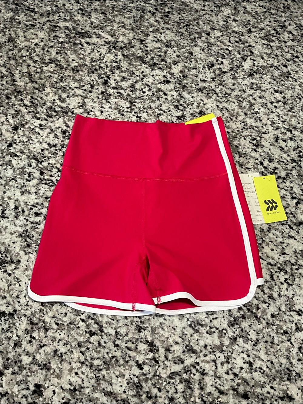 all in motion Red Athletic Shorts with White Trim